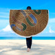 Australia Aboriginal Inspired Beach Blanket - A Snake Aboriginal Styled Dot Painting Artwork Beach Blanket