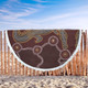 Australia Aboriginal Inspired Beach Blanket -  A Crocodile Aboriginal Styled Dot Painting Artwork Beach Blanket