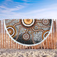 Australia Aboriginal Inspired Beach Blanket - Aboriginal Dot Art Vector Painting Connection Concept Beach Blanket