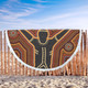 Australia Aboriginal Inspired Beach Blanket - Aboriginal Style Of Dot Background Depicting Victory Beach Blanket