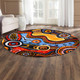 Australia Aboriginal Inspired Round Rug - Indigenous Art Aboriginal Inspired Dot Painting Style Round Rug 7