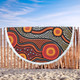 Australia Aboriginal Inspired Beach Blanket - Orange Aboiginal Inspired Dot Painting Style Beach Blanket