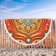 Australia Aboriginal Inspired Beach Blanket - The Sun Indigenous Aboiginal Inspired Dot Painting Style Beach Blanket