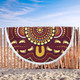 Australia Aboriginal Inspired Beach Blanket - Foots Print Aboiginal Inspired Dot Painting Style Beach Blanket
