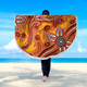 Australia Aboriginal Inspired Beach Blanket - Orange Lizard Aboiginal Inspired Dot Painting Style Beach Blanket