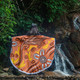 Australia Aboriginal Inspired Beach Blanket - Orange Lizard Aboiginal Inspired Dot Painting Style Beach Blanket