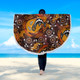 Australia Aboriginal Inspired Beach Blanket - Kangaroo Aboiginal Inspired Dot Painting Style Beach Blanket
