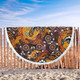 Australia Aboriginal Inspired Beach Blanket - Kangaroo Aboiginal Inspired Dot Painting Style Beach Blanket