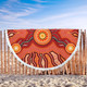 Australia Aboriginal Inspired Beach Blanket - Indigenous Connection Aboiginal Inspired Dot Painting Style Beach Blanket