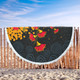 Australia Aboriginal Inspired Beach Blanket - Red Bottle Flower Aboriginal Inspired Dot Painting Style Beach Blanket