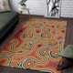 Australia Aboriginal Inspired Area Rug - Orange Color Aboriginal Dot Artwork