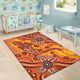 Australia Aboriginal Inspired Area Rug - Orange Lizard Aboriginal Inspired Dot Painting Style