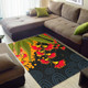 Australia Aboriginal Inspired Area Rug - Red Bottle Flower Aboriginal Inspired Dot Painting Style