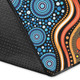 Australia Aboriginal Inspired Area Rug - Blue Aboriginal Style Of Dot Painting