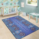 Australia Aboriginal Inspired Area Rug - Blue Aboriginal Artwork