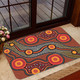 Australia Aboriginal Inspired Door Mat - Orange Aboiginal Inspired Dot Painting Style Door Mat