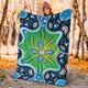 Australia Aboriginal Inspired Blanket - Blue Aboriginal Dot Artwork