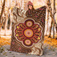 Australia Aboriginal Inspired Blanket - Brown Boomerang Aboriginal Dot Artwork