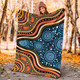 Australia Aboriginal Inspired Blanket - Blue Aboriginal Style Of Dot Painting