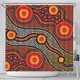 Australia Aboriginal Inspired Shower Curtain - Orange Aboiginal Inspired Dot Painting Style
