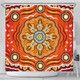 Australia Aboriginal Inspired Shower Curtain - The Sun Indigenous Aboiginal Inspired Dot Painting Style