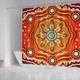 Australia Aboriginal Inspired Shower Curtain - The Sun Indigenous Aboiginal Inspired Dot Painting Style