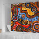 Australia Aboriginal Inspired Shower Curtain - Indigenous Art Aboriginal Inspired Dot Painting Style 7