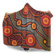 Australia Aboriginal Inspired Hooded Blanket - Orange Aboiginal Inspired Dot Painting Style