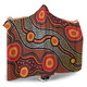 Australia Aboriginal Inspired Hooded Blanket - Orange Aboiginal Inspired Dot Painting Style