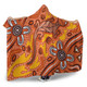 Australia Aboriginal Inspired Hooded Blanket - Orange Lizard Aboiginal Inspired Dot Painting Style