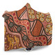 Australia Aboriginal Inspired Hooded Blanket -  Aboiginal Inspired Dot Painting Style