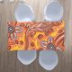 Australia Aboriginal Inspired Tablecloth - Orange Lizard Aboiginal Inspired Dot Painting Style