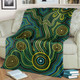 Australia Aboriginal Inspired Blanket - Green Circle Aboiginal Inspired Dot Painting Style