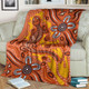 Australia Aboriginal Inspired Blanket - Orange Lizard Aboiginal Inspired Dot Painting Style