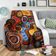 Australia Aboriginal Inspired Blanket - Indigenous Art Aboriginal Inspired Dot Painting Style 7