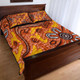 Australia Aboriginal Inspired Quilt Bed Set - Orange Lizard Aboiginal Inspired Dot Painting Style