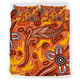 Australia Aboriginal Inspired Bedding Set - Orange Lizard Aboriginal Inspired Dot Painting Style