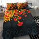 Australia Aboriginal Inspired Bedding Set - Red Bottle Flower Aboriginal Inspired Dot Painting Style