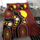 Australia Aboriginal Inspired Bedding Set - Australia Indigenous Flag Circle Dot Painting Art