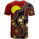Australia Aboriginal Inspired T-Shirt - Australia Indigenous Flag Circle Dot Painting Art