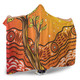 Australia Aboriginal Inspired Hooded Blanket - Aboriginal Style Of Background Depicting Nature Tree On The Hill