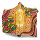 Australia Aboriginal Inspired Hooded Blanket - Leaf Aboriginal Art Background