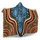 Australia Aboriginal Inspired Hooded Blanket - Blue Aboriginal Style Of Dot Painting