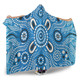 Australia Aboriginal Inspired Hooded Blanket - Aboriginal Indigenous Dot Art Blue Color