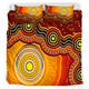 Australia Indigenous Bedding Set - Aboriginal Inspired style of Sun and Dot art background