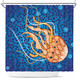 Australia Aboriginal Inspired Shower Curtain - Aboriginal Art Vector Background Depicting Jellyfish Shower Curtain