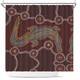 Australia Aboriginal Inspired Shower Curtain -  A Crocodile Aboriginal Styled Dot Painting Artwork Shower Curtain