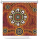 Australia Aboriginal Inspired Shower Curtain - Aboriginal Style Of Dot Background Connection Shower Curtain