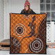 Australia Aboriginal Inspired Quilt - Aboriginal Art Background With Lizard Style Art Quilt