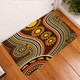 Australia Aboriginal Inspired Door Mat - Aboriginal Dot Art Connection With Footprints